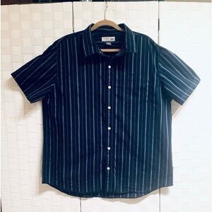 Urban Up  cotton short sleeve navy striped shirt